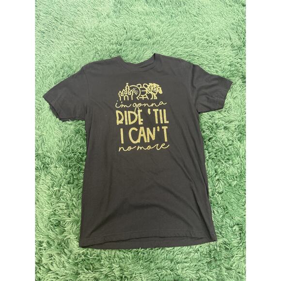 Next Level Apparel Tops - Next Level Apparel Black Gold Glitter Disney Ride 'Til I Can't Tee T-Shirt Small
